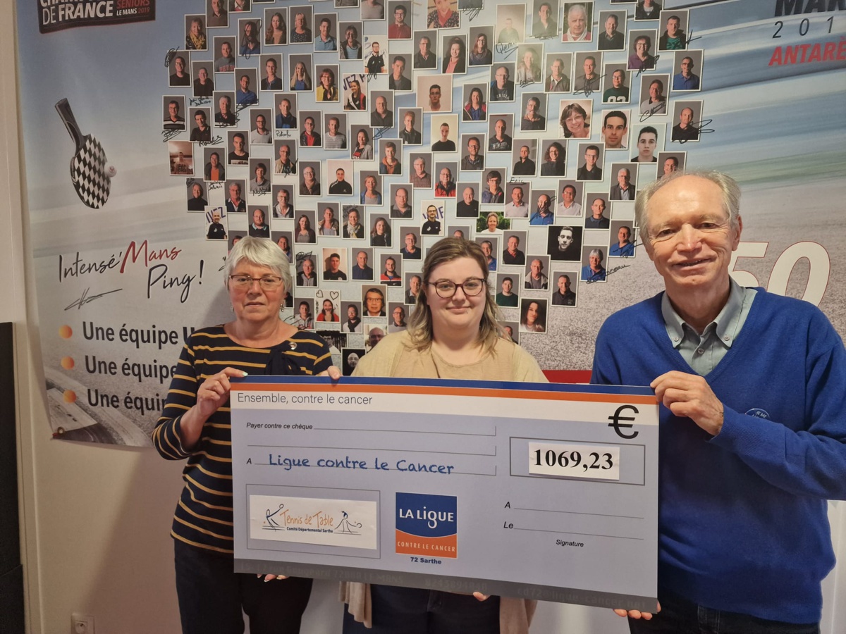 Challenge Évelyne Rouillon : un Chèque de 1069€ remis à la Ligue contre le cancer